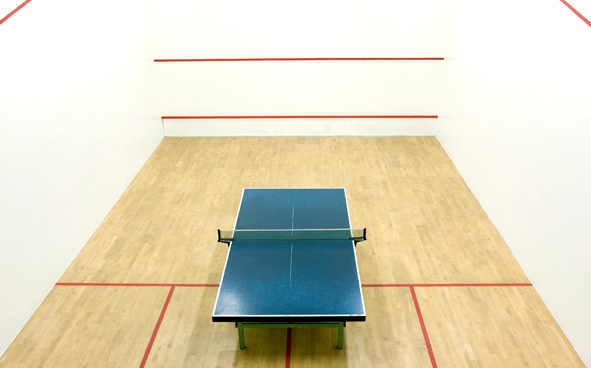 Squash Court with a table-tennis table